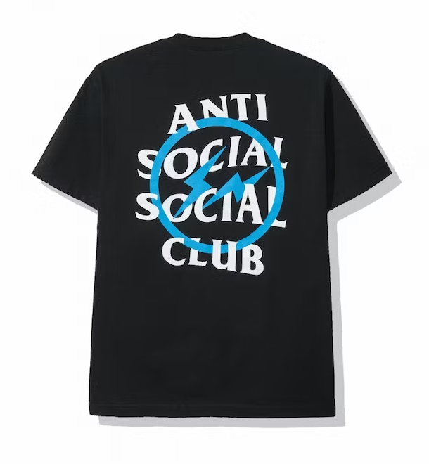 Anti Social Social Club x Fragment Blue Bolt Tee (FW19) Black