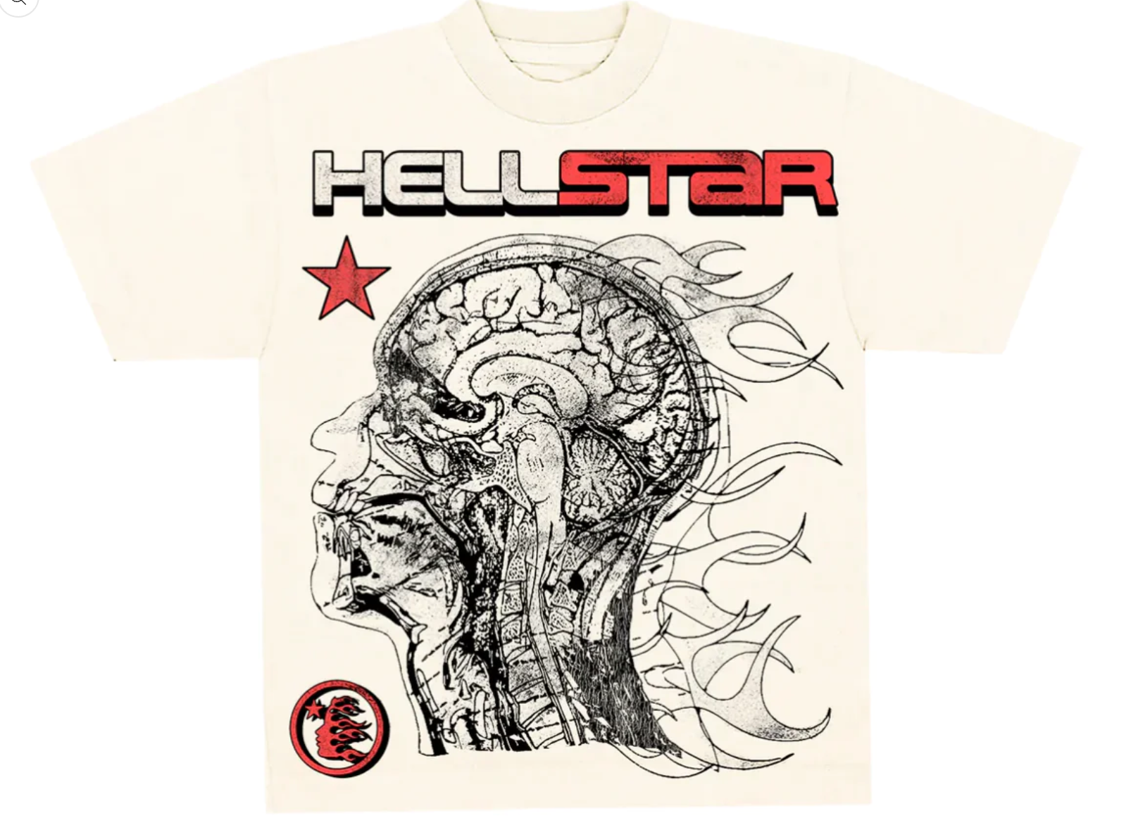 Hellstar Studios Cranium Short Sleeve Tee Shirt Cream