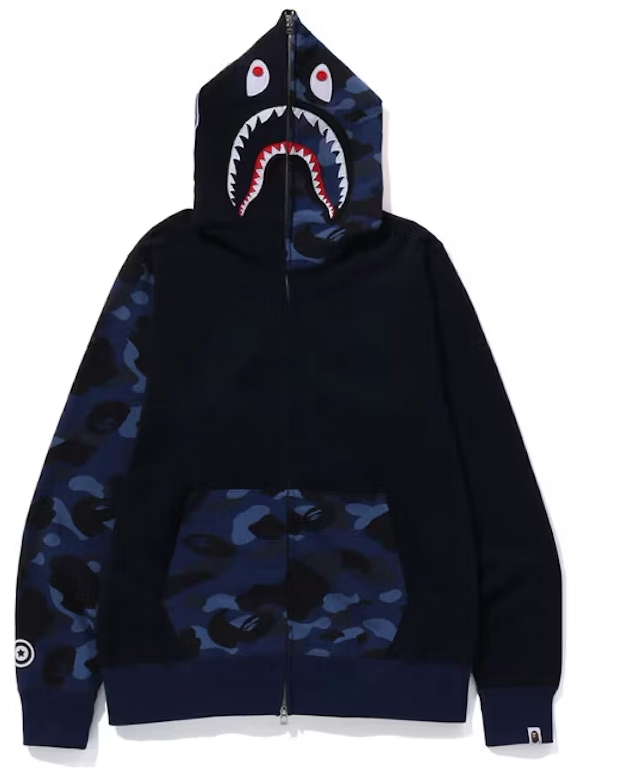 BAPE Color Camo Shark Full Zip Hoodie (FW23) Navy