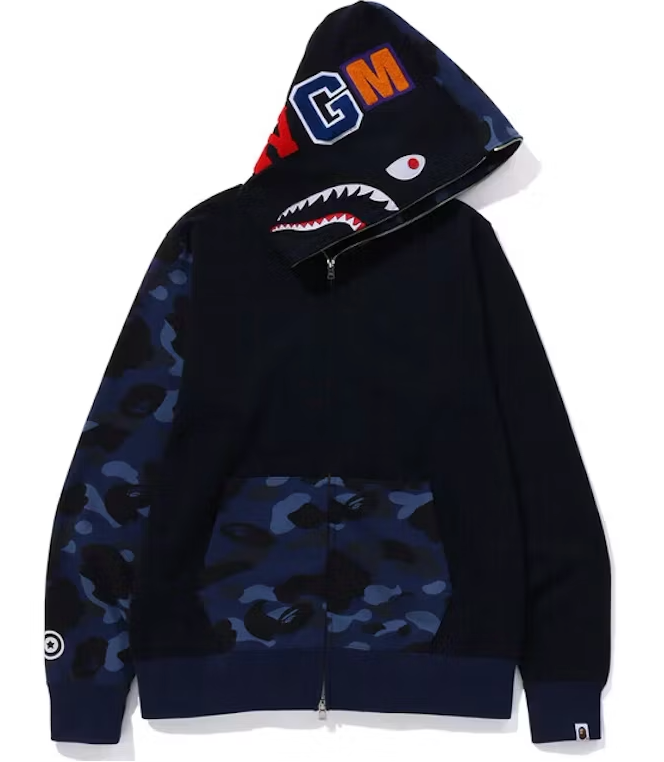 BAPE Color Camo Shark Full Zip Hoodie (FW23) Navy