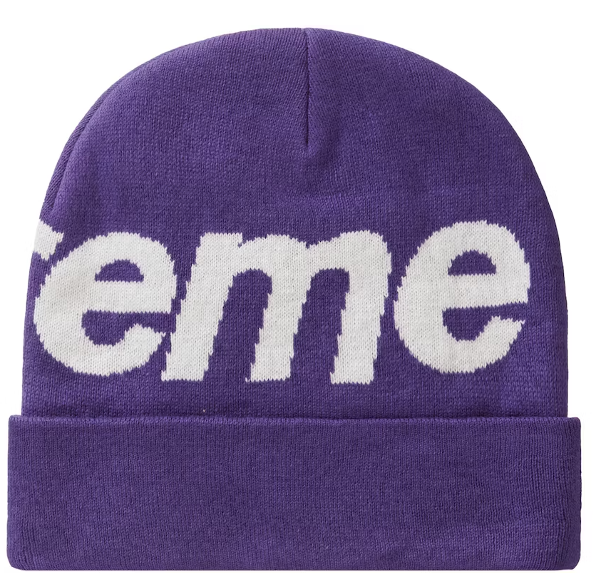 Supreme Big Logo Beanie Beanie (FW23) Dark Purple