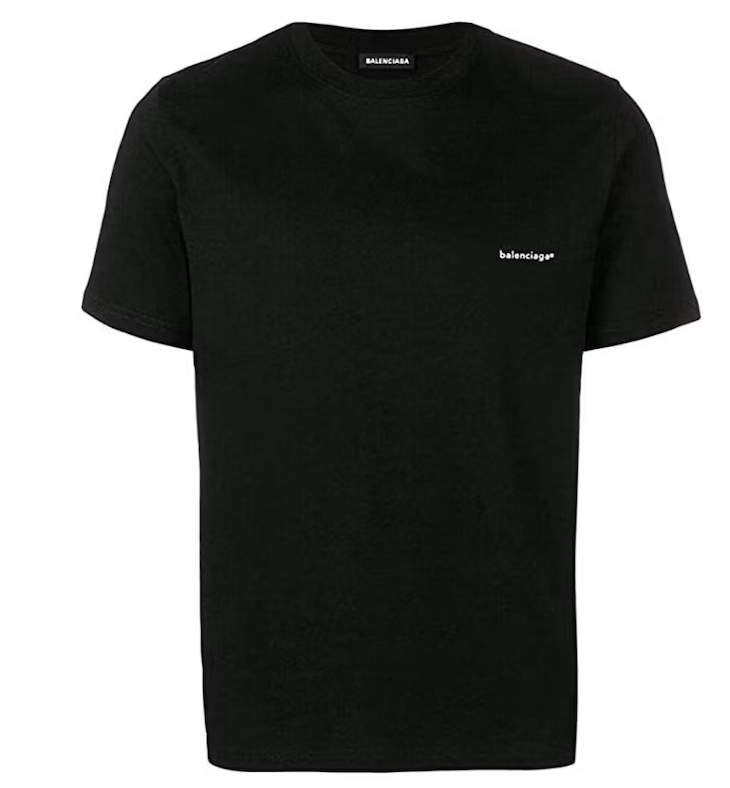 Balenciaga Small Logo Print T-shirt Black/White