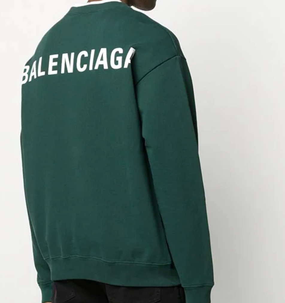 Balenciaga Printed Logo Sweatshirt Green