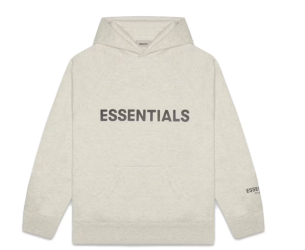 Fear of God Essentials 3D Silicon Applique Pullover Hoodie Light Heather Oatmeal