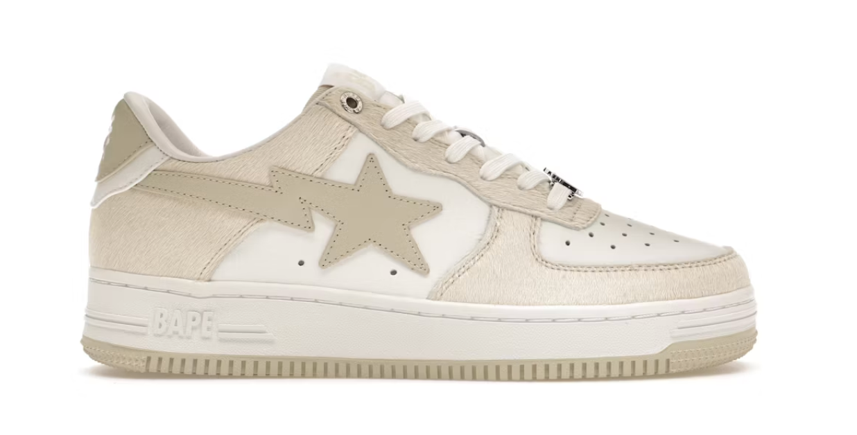 A Bathing Ape Bape Sta Beige Calf Hair