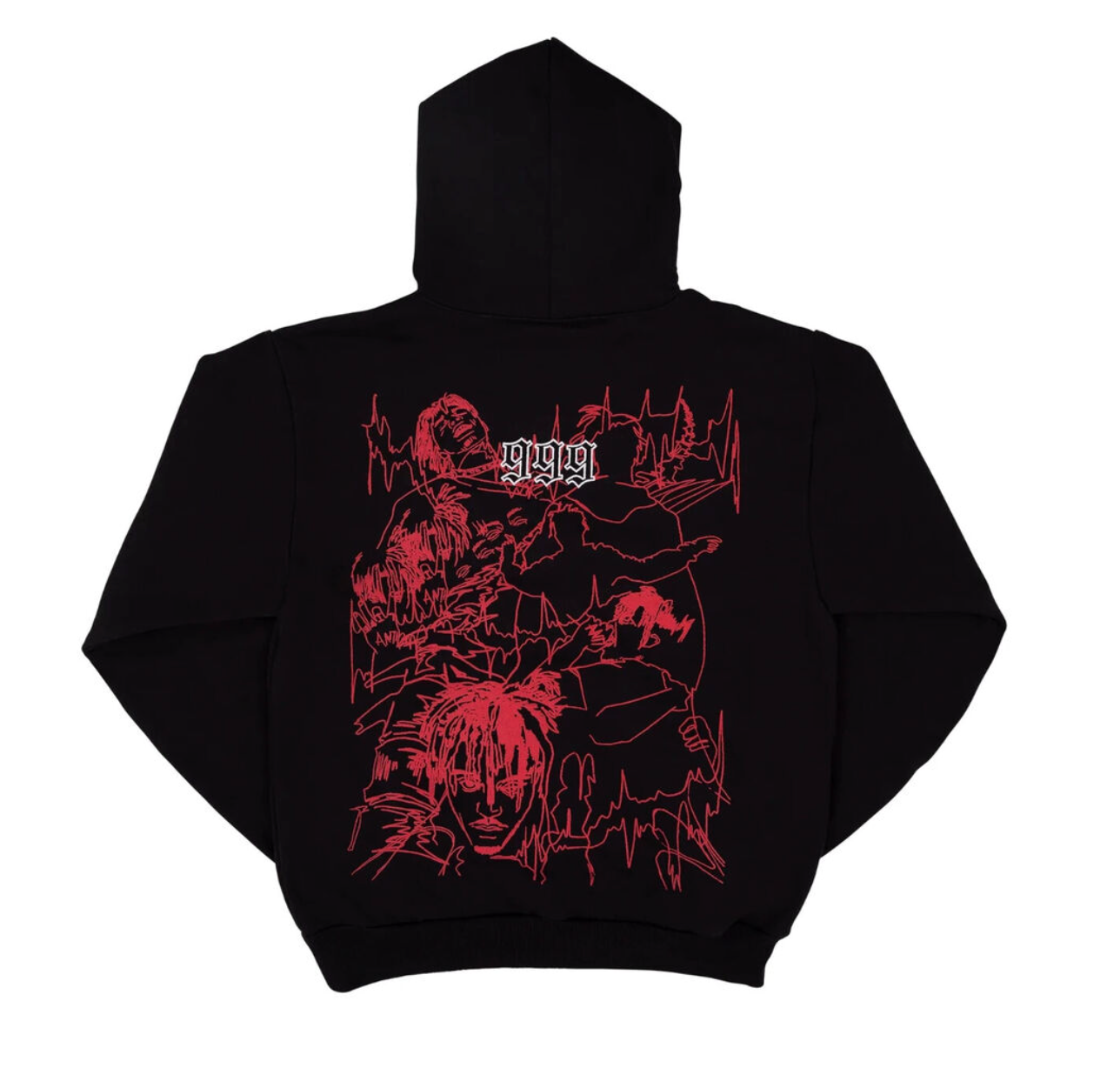 Revenge Outline Sketch Hoodie Black