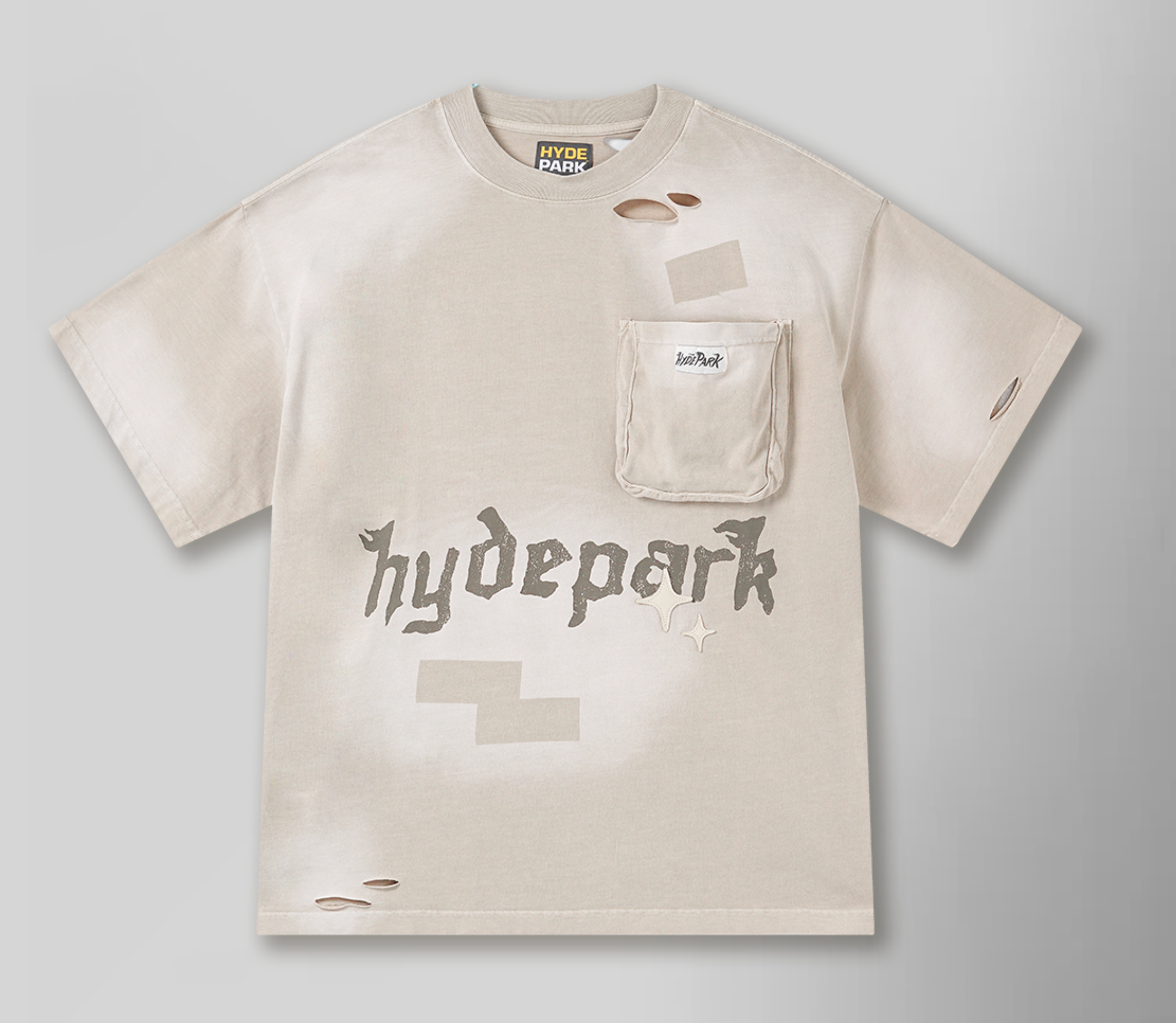 Hyde Park Distressed Pocket Tee - Marble