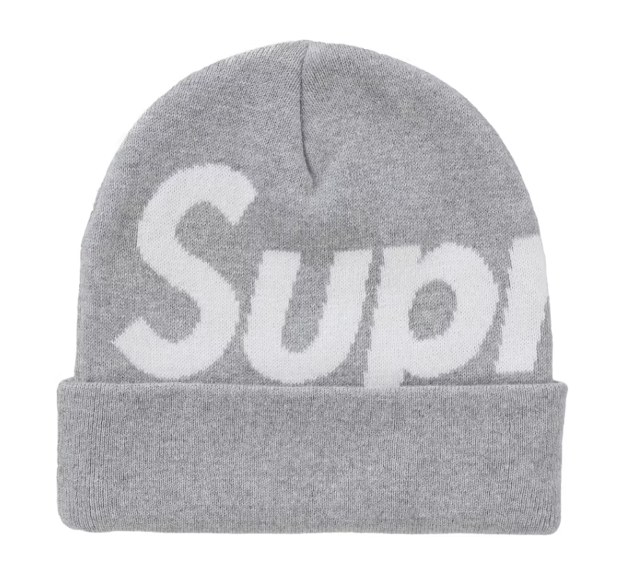 Supreme Big Logo Beanie (FW24) Ash Grey