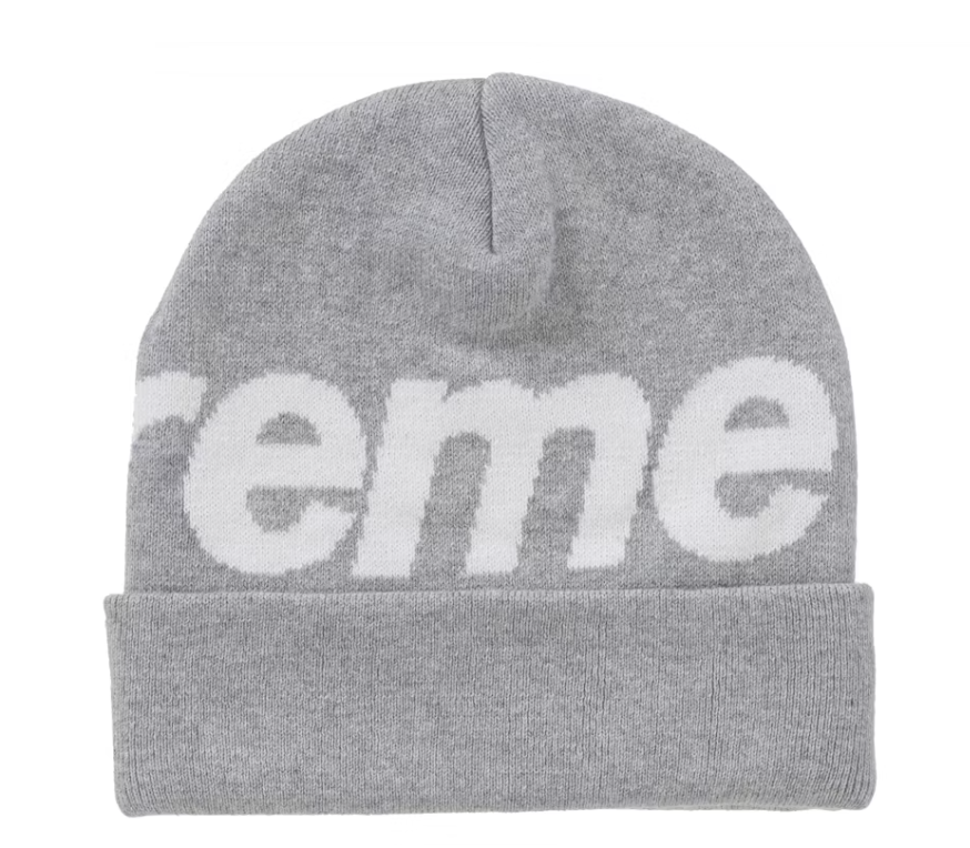 Supreme Big Logo Beanie (FW24) Ash Grey