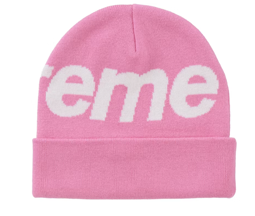 Supreme Big Logo Beanie (FW24) Pink