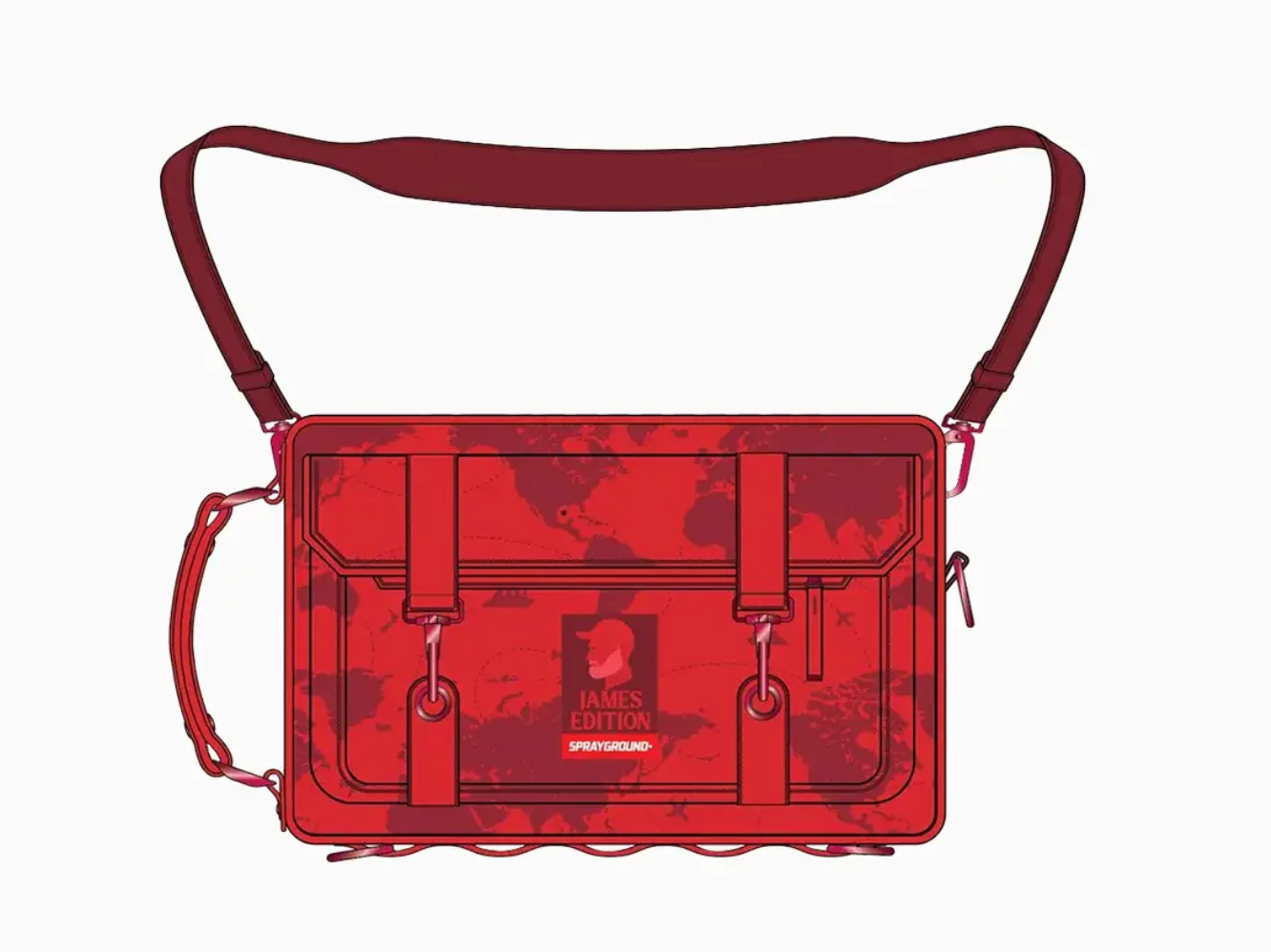 SPRAYGROUND James Global Red Crossbody