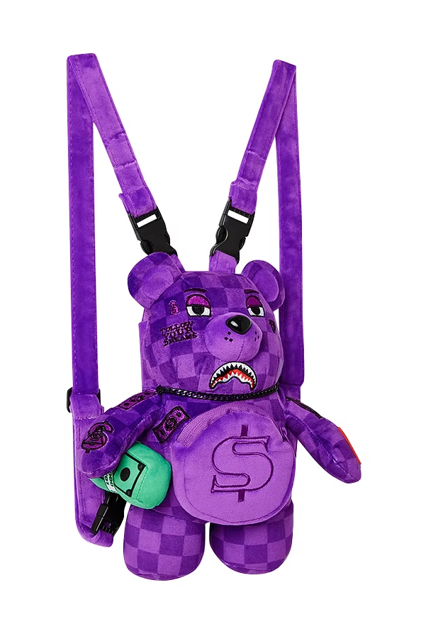 Sprayground Purple Shark Sharks in Paris Mini Bear Cub Backpack