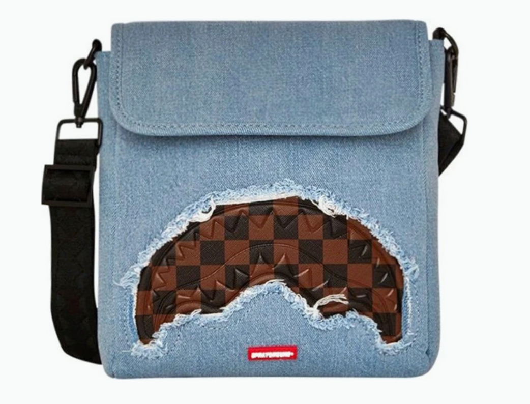 SPRAYGROUND DENIM SHARK MESSENGER SLING