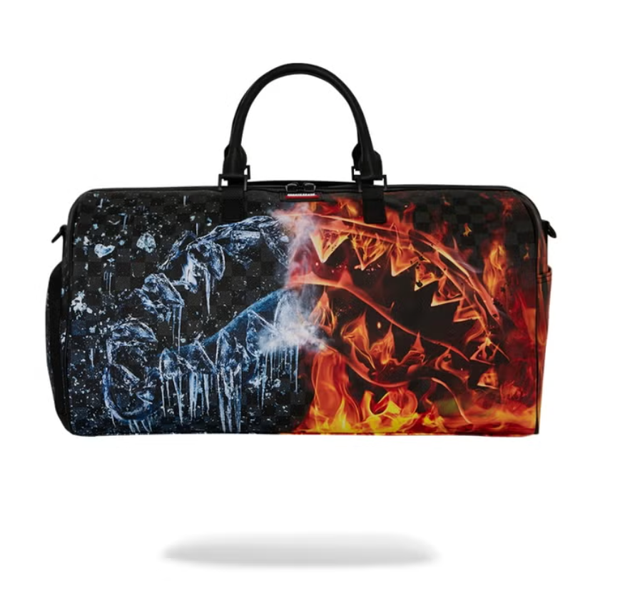 SPRAYGROUND FIRE & ICE SHARK LARGE DUFFLE