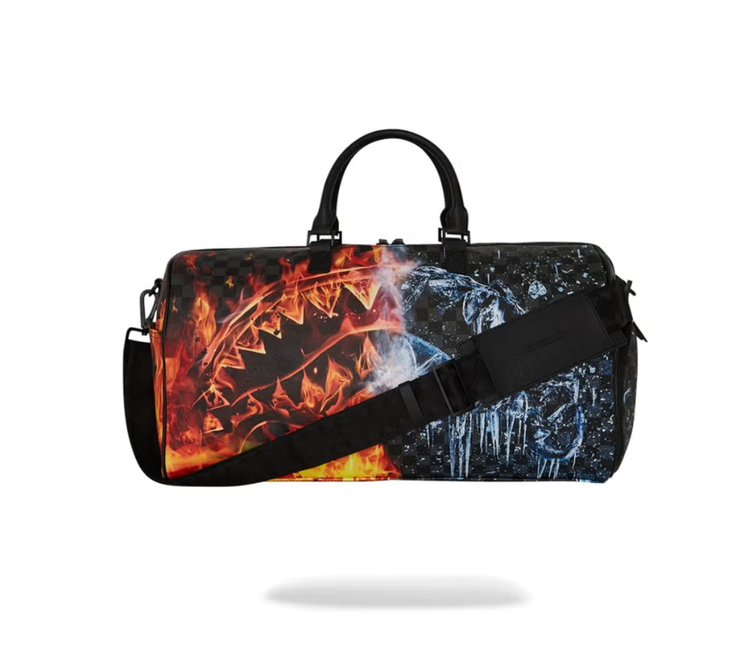 SPRAYGROUND FIRE & ICE SHARK LARGE DUFFLE