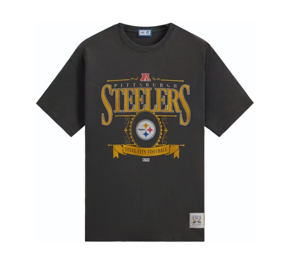 Kith x NFL Steelers Vintage Tee Black