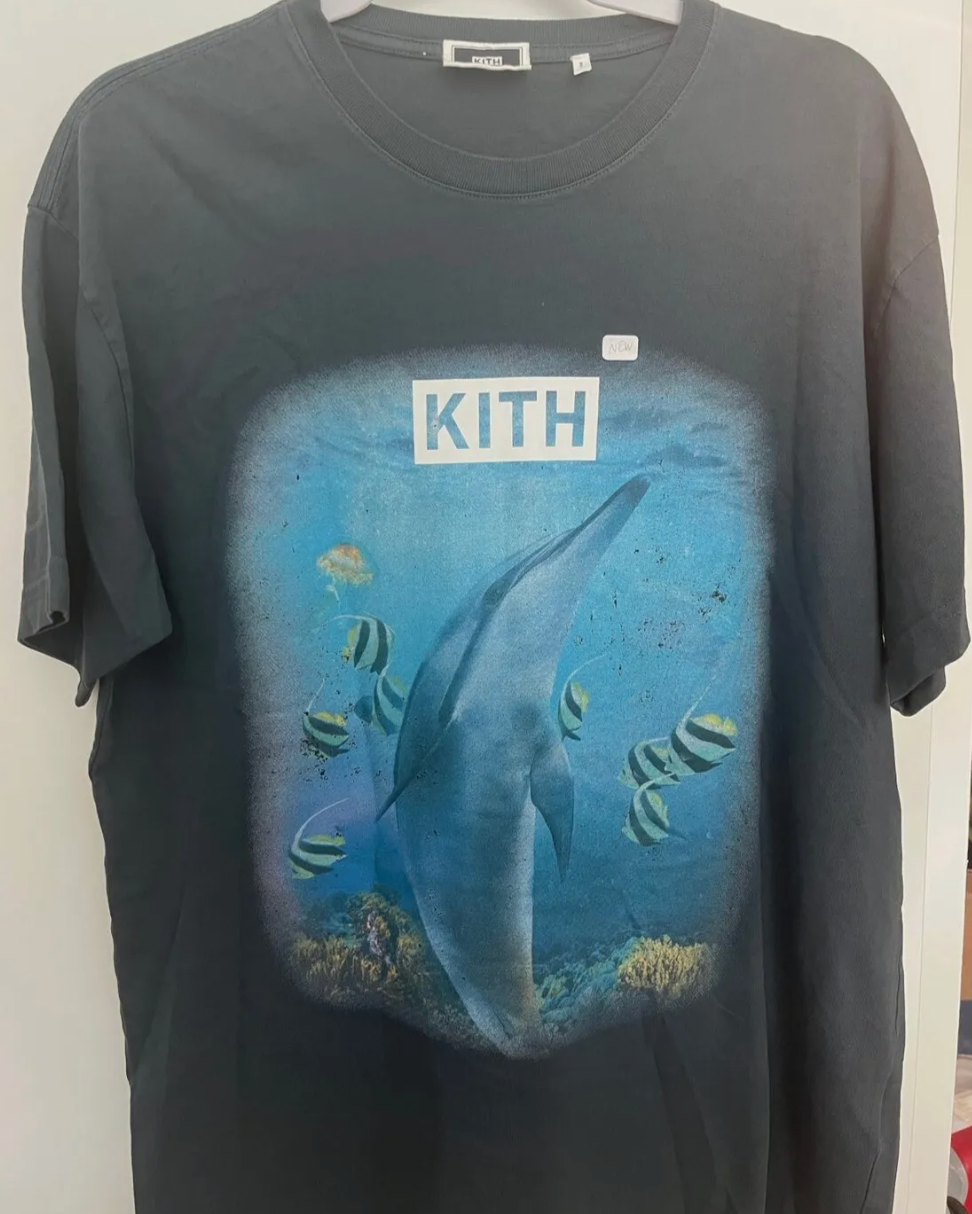 Kith Aqua Dolphin Tee Dark Blue