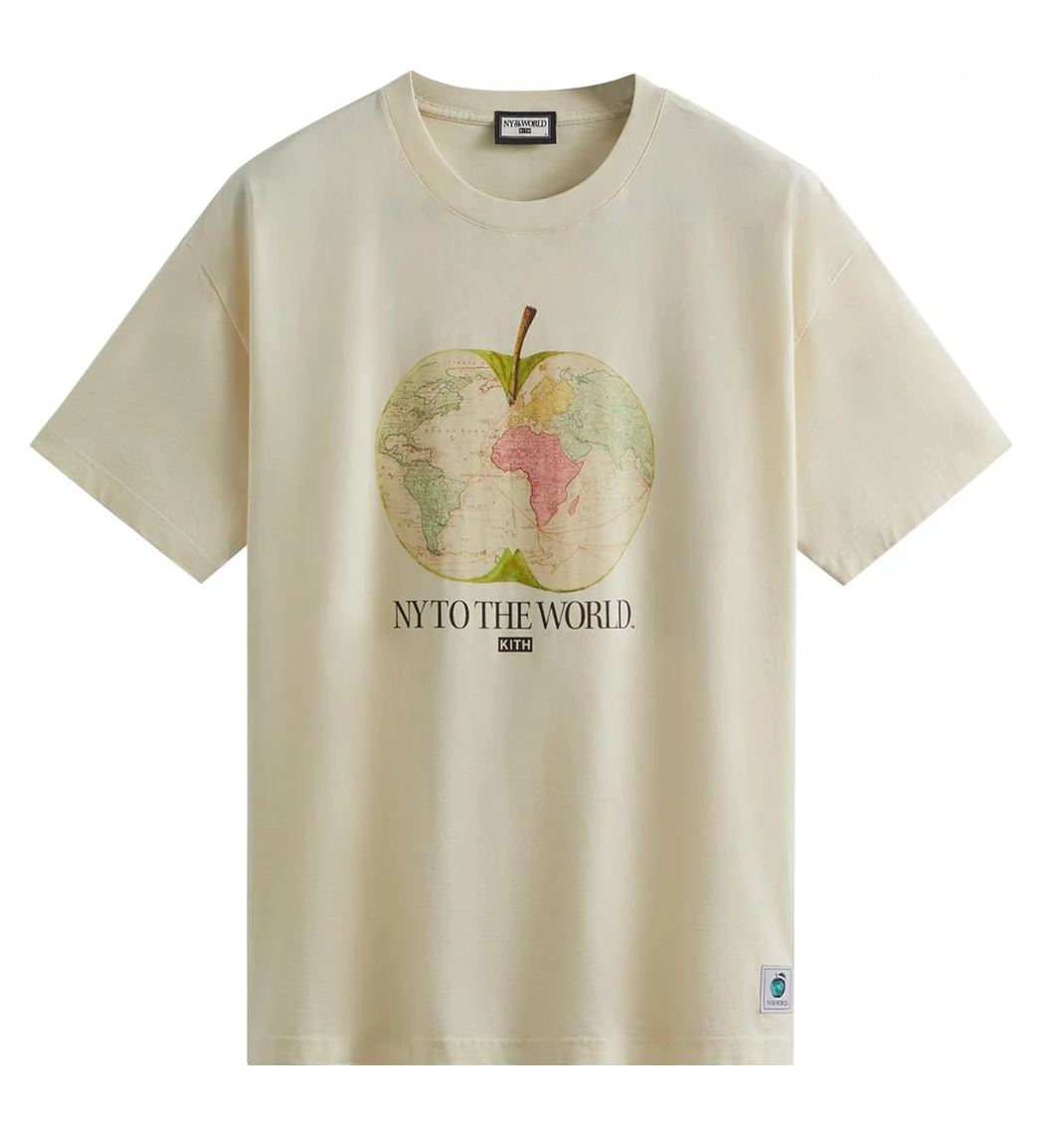 Kith New York To The World Apple Vintage Tee 'Sandrift'