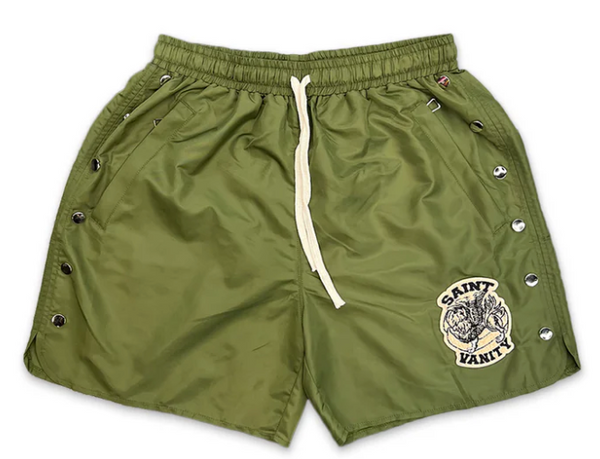 Saint Vanity Nylon Shorts Olive