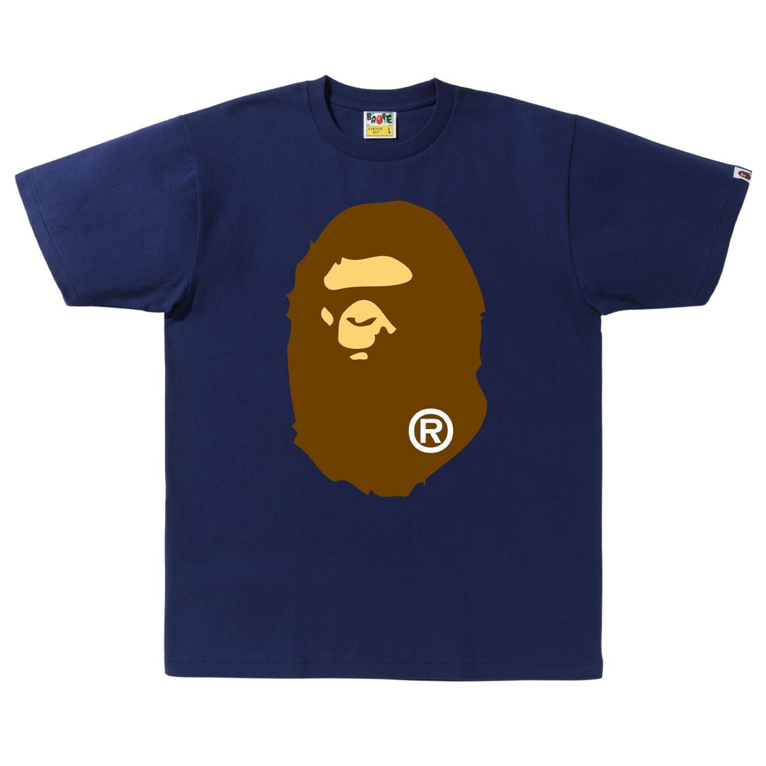 Bape A BATHING APE MEN BIG APE HEAD TEE (NAVY)