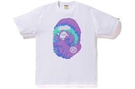 BAPE Pigment Tie Dye Big Ape Head Tee White/Purple