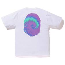 BAPE Pigment Tie Dye Big Ape Head Tee White/Purple