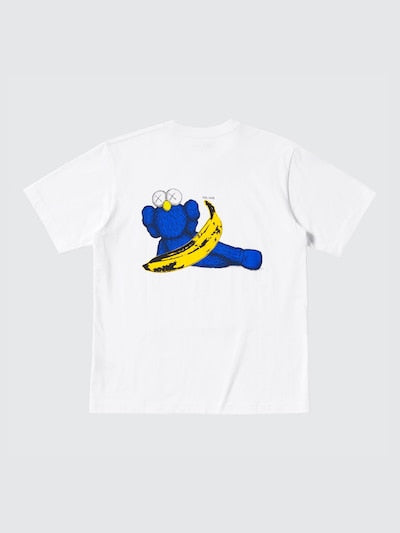 KAWS + Warhol UT Graphic White/Blue T-Shirt