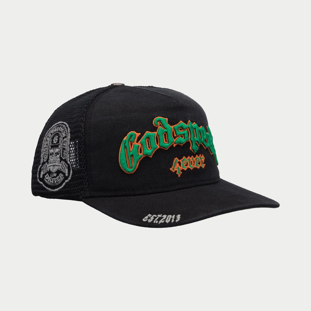 Godspeed GS Forever Trucker Hat (Vintage Black/Green/Orange)