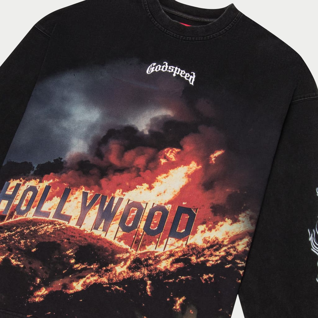 Godspeed Hollywood Inferno LS T-shirt (Black Wash)