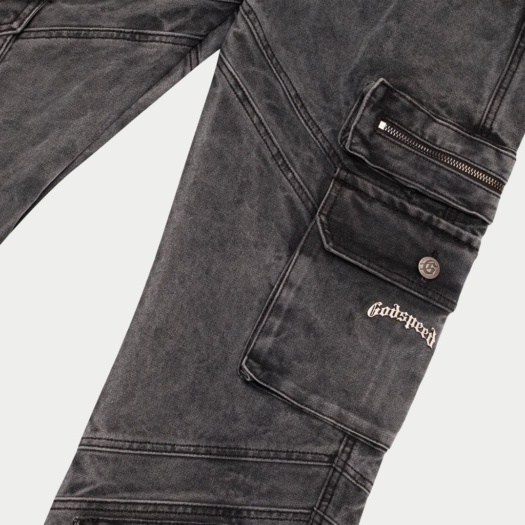 Godspeed Rockstar Flare Cargo Denim (Grey Wash)