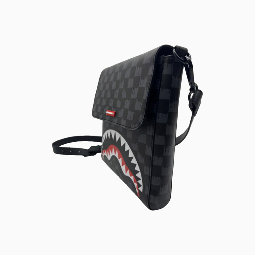 SPRAYGROUND DRIP CHECK SHARK MESSENGER SLING BAG