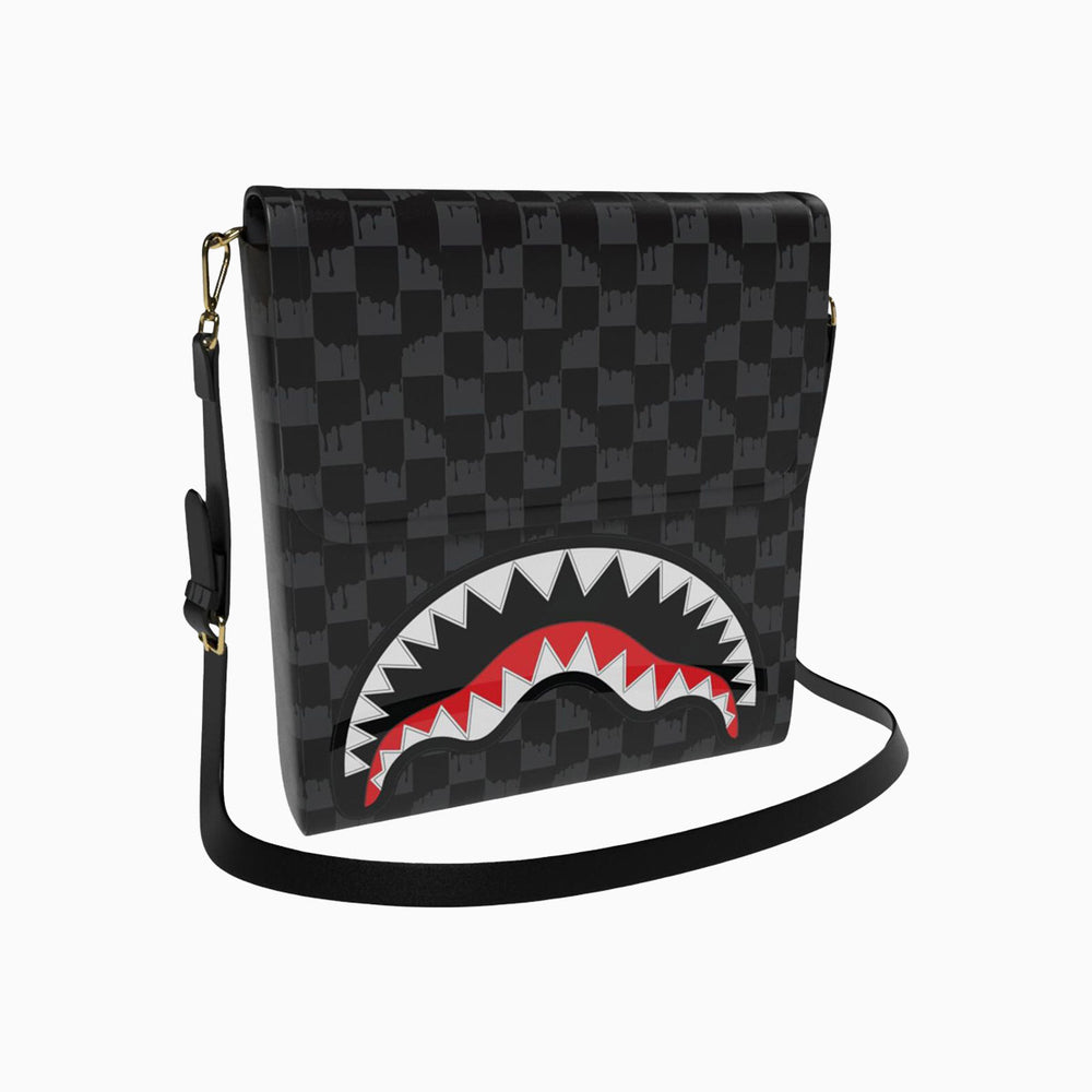 SPRAYGROUND DRIP CHECK SHARK MESSENGER SLING BAG