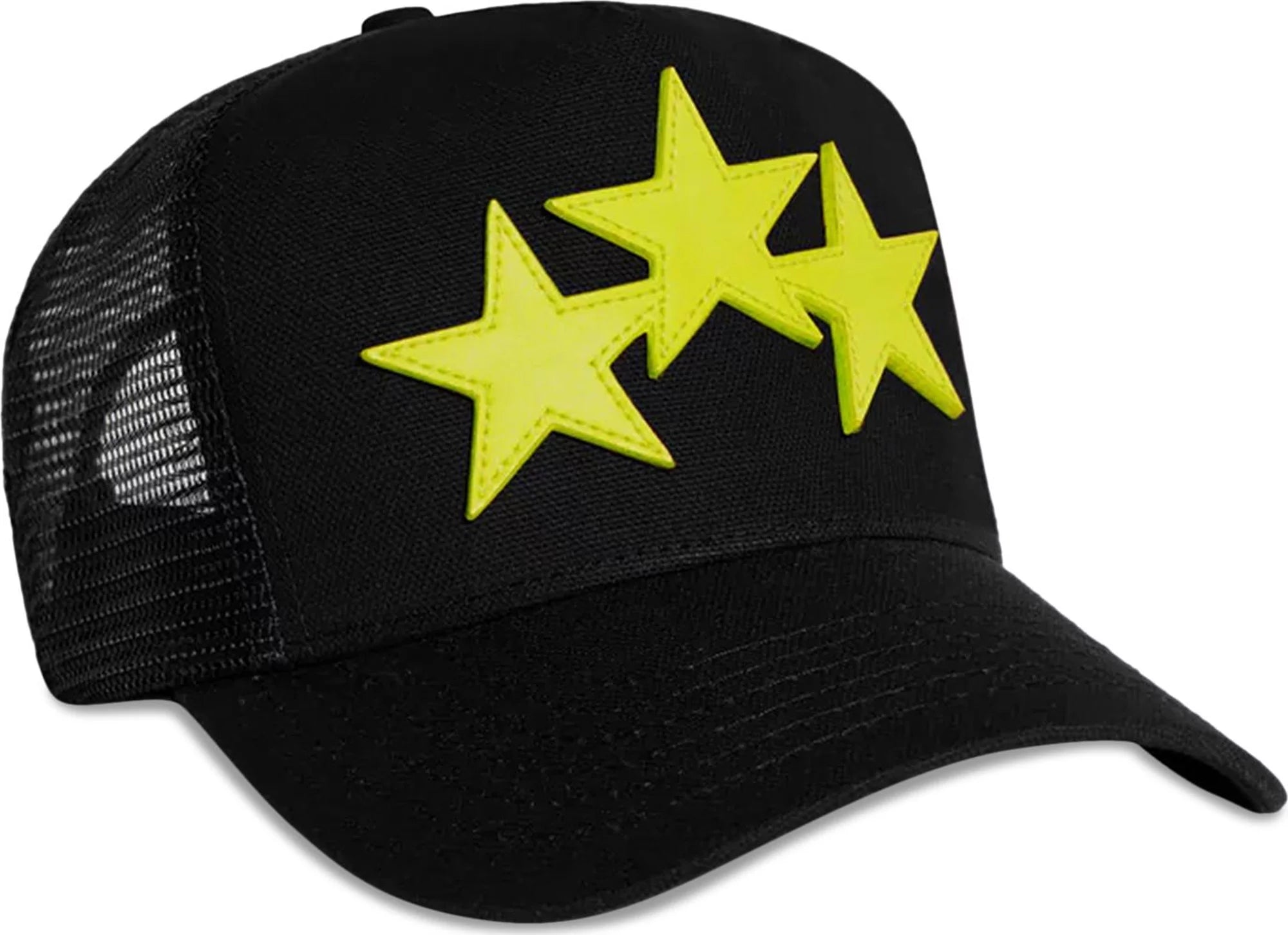 Amiri Three Star Trucker Hat 'Black/Lime'