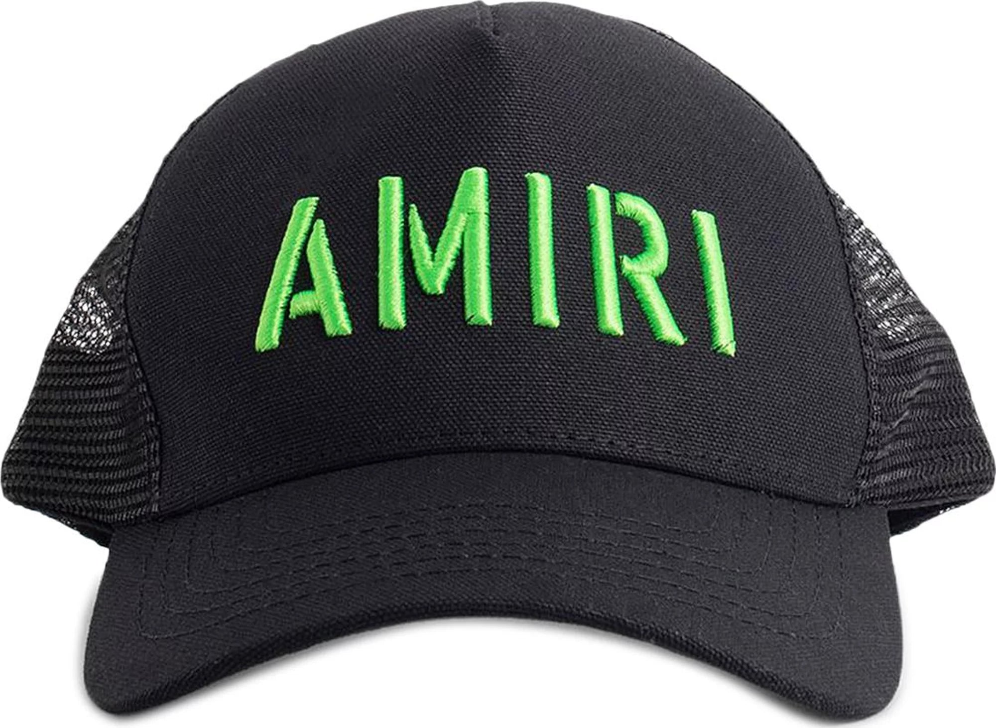 Amiri Stencil Trucker Hat 'Black/Lime'