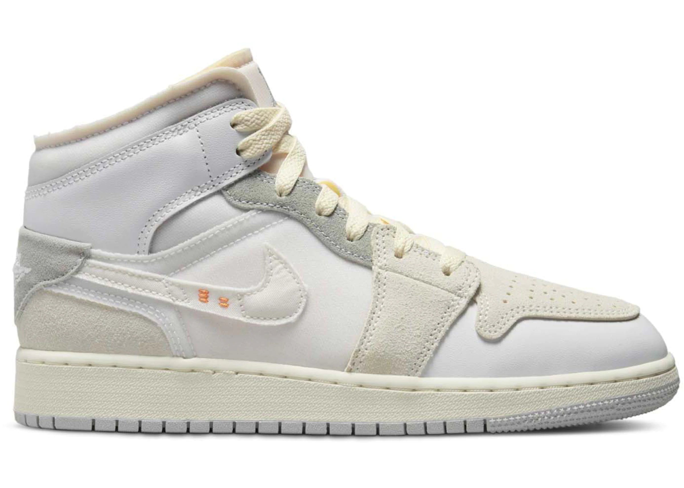 Air Jordan 1 Mid SE Craft Inside Out White Grey (GS)