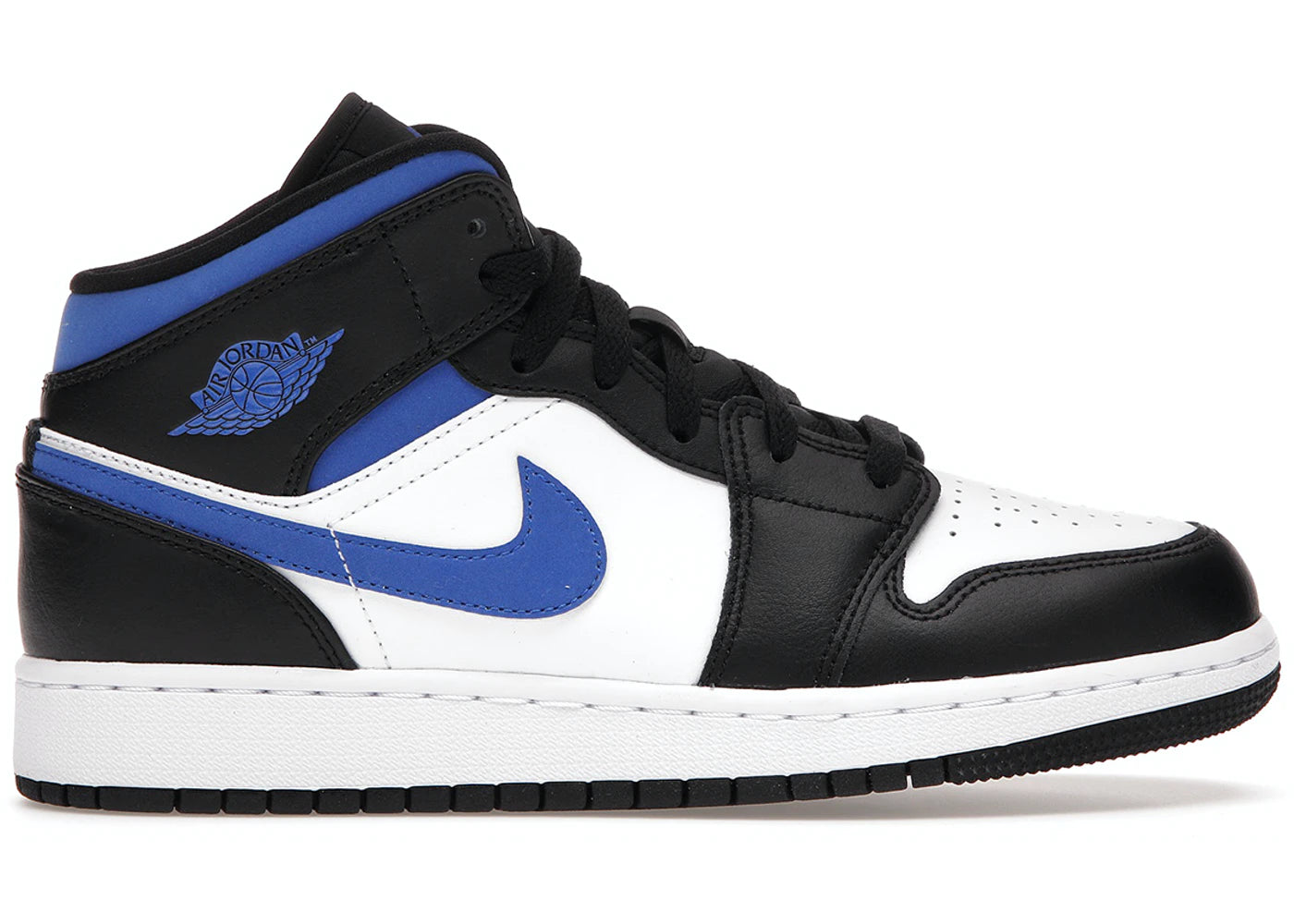 Air Jordan 1 Mid Blanco Negro Racer Azul (GS)