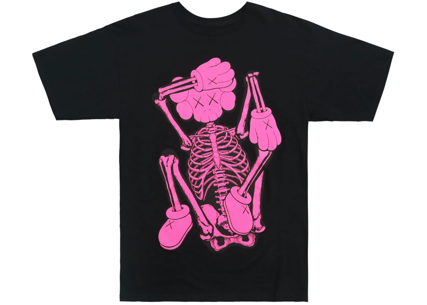 KAWS SKELETON NEW FICTION T-shirt Pink