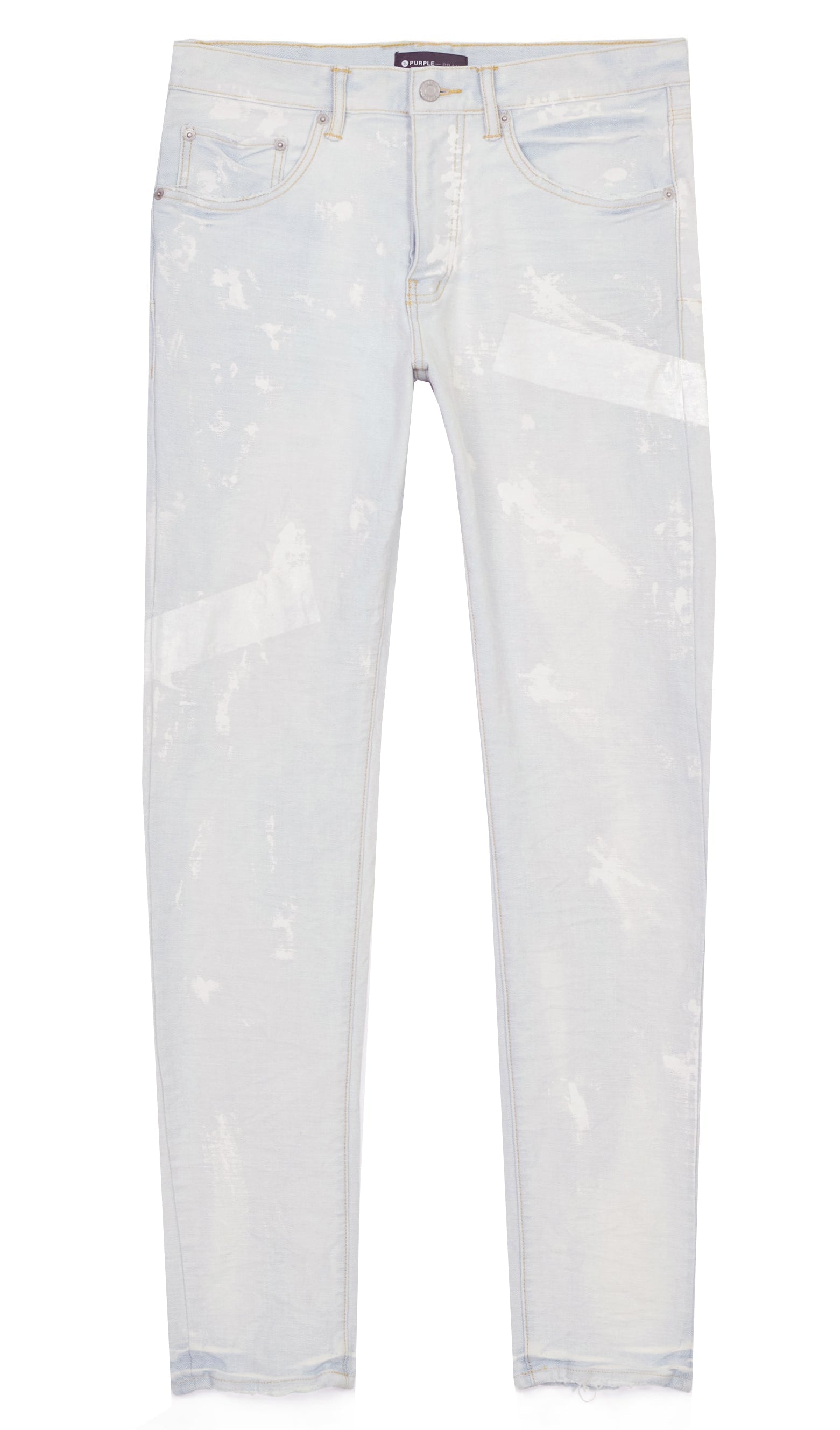 Pantalones vaqueros con pintura reflectante rociada color blanco crema de la marca Purple