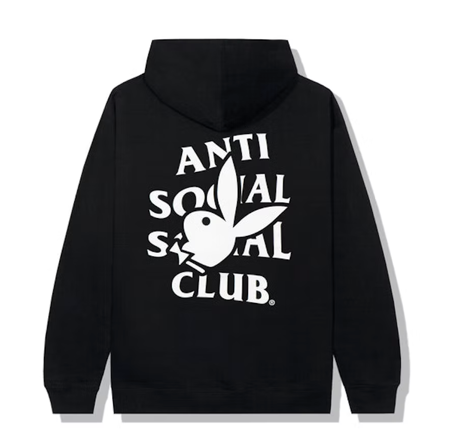 Anti Social Social Club Playboy Bunny Logo Sudadera con capucha Negro