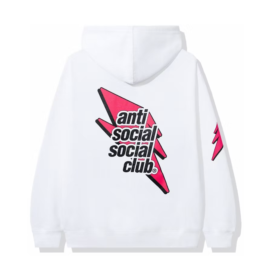 Anti Social Social Club Careless Bolt Hoodie White/Pink