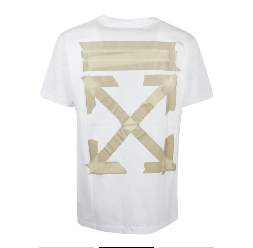 Camiseta Off-White Slim Fit Tape Arrows Blanco/Beige