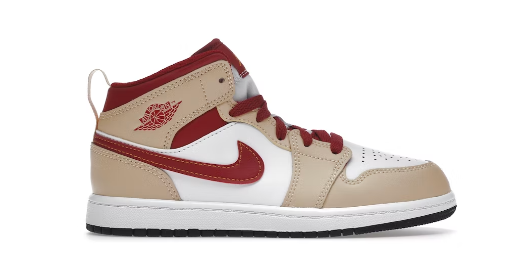 Air Jordan 1 Mid Light Curry Cardinal (PS/TD)