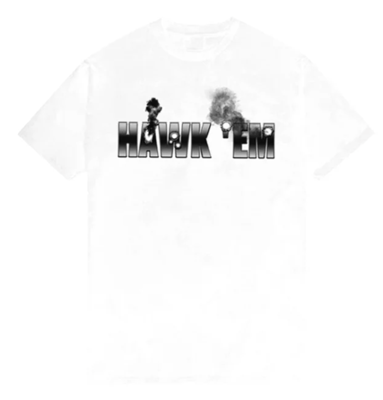 Camiseta Pop Smoke x Vlone Hawk Em' Blanco