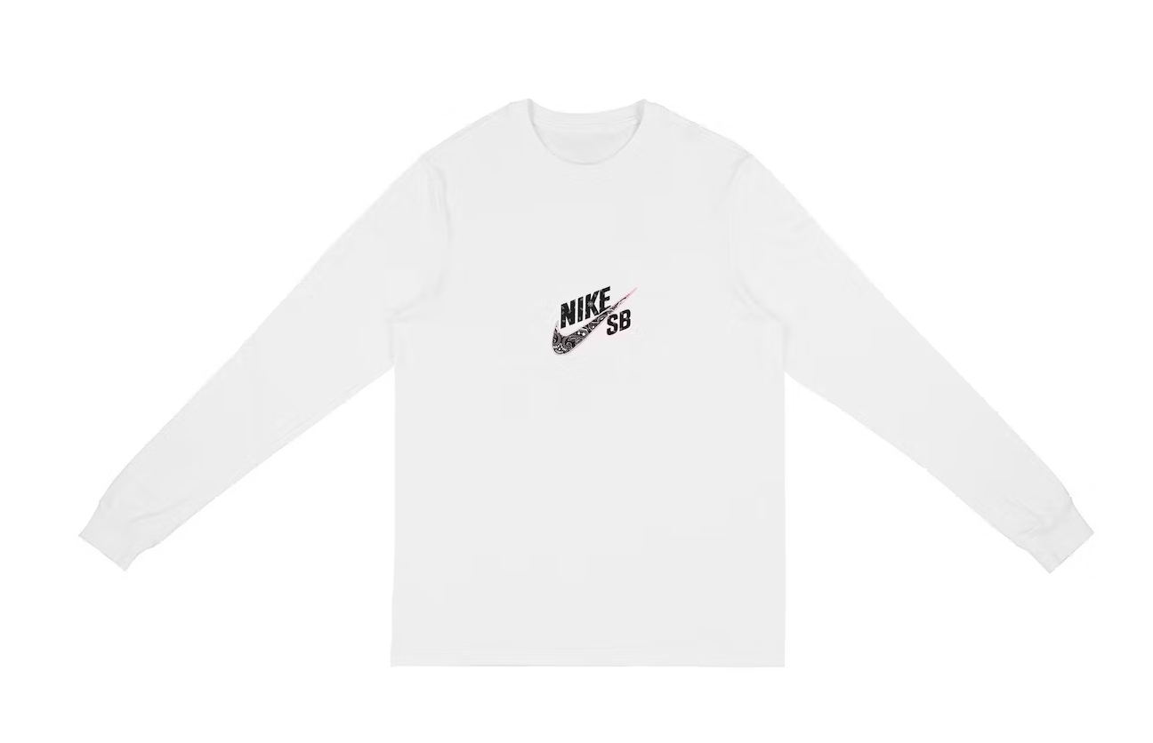 Travis Scott Cactus Jack para Nike SB camiseta de manga larga blanca