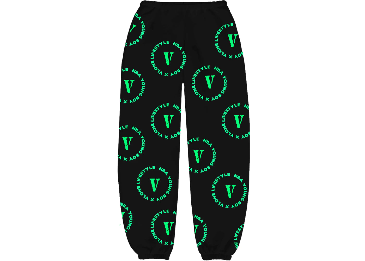 YoungBoy NBA x Vlone Cross Roads Pantalones de chándal Negro/Verde