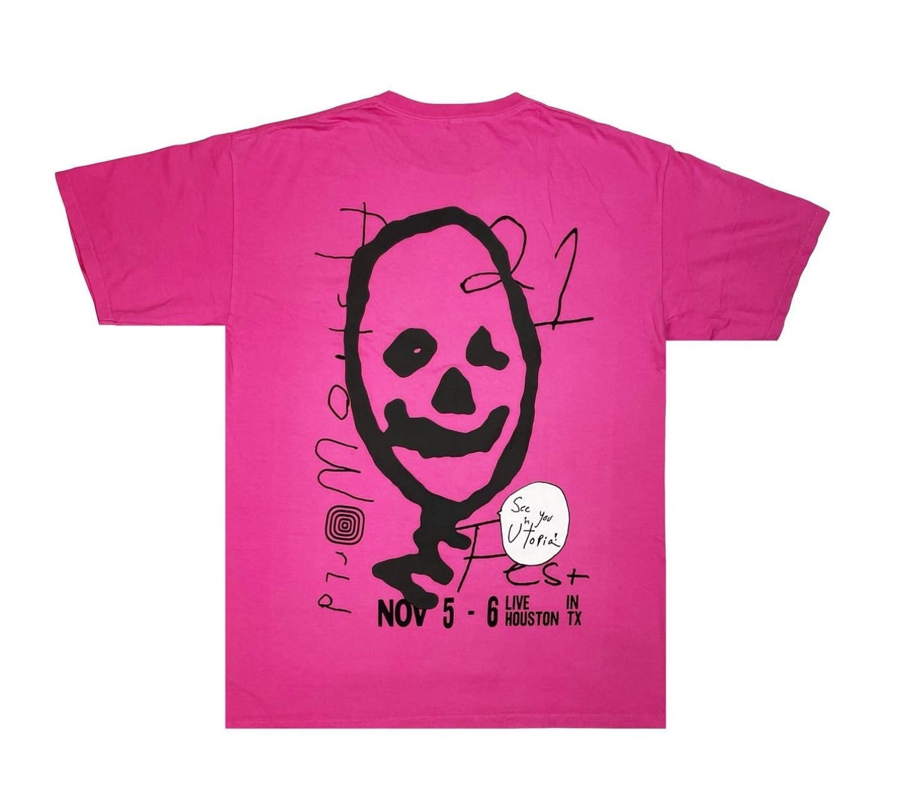 Travis Scott Astroworld Festival 2021 Otro lado camiseta rosa